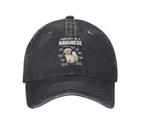 LHJHZDJC Anatomie D’Un Bichon Havanais, Propriétaire Bichon Havanais, Illustration De Chien Humoristique Casquette Durable pour Toutes Les Saisons Chapeaux pour Hommes Casquette De Baseball