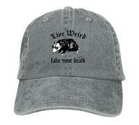 LHJHZDJC Baseballmütze Unisexe-Stil Gewaschene Herren Baseballkappe Live Trucker Snapback Caps Papa Hut Live Weird Fake Your Death Golf Hüte Geschenk Festival Gift