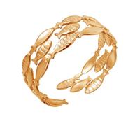 LHJHZDJC Bracelet tendance de style classique haute rétention de couleur en acier titane trois couches avec ouverture en forme de petit poisson, bijoux pour femme, cadeau pour elle