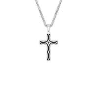 LHJHZDJC Collier avec nœud celtique en forme de croix pour homme et garçon, collier en acier sans Staninless, amulette, prière, foi, bijoux streetwear, accessoire pour homme et femme, cadeau