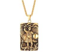 LHJHZDJC Collier avec pendentif archange Saint Michel - Bijou islam - Amulette porte-bonheur - Pour fête d'anniversaire, vacances, streetwear - Pour homme et femme - Cadeau décontracté