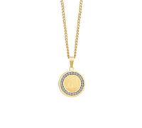 LHJHZDJC Collier avec pendentif en forme de disque de calligraphie Moslem Islam, avec inscription en arabe, doré
