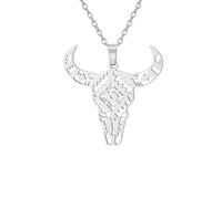 LHJHZDJC Collier avec pendentif en forme de tête de taureau classique pour homme chaîne hip-hop rock punk animal cornes de bétail bijoux streetwear accessoire pour homme femme cadeau décontracté