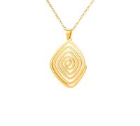 LHJHZDJC Collier avec pendentif en spirale pour homme et femme - Couleur dorée - Géométrique - Cadeau idéal pour elle et lui