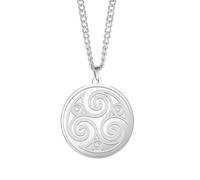 LHJHZDJC Collier avec pendentif triskel triple spirale symbole punk sorcellerie Salomon Chevalière Amulette Bijoux Streetwear Accessoire pour homme femme Cadeau décontracté