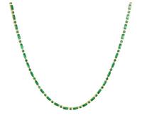LHJHZDJC Collier Mode Femmes Chaîne de Tennis cubique Collier Ras de Cou Couleur Verte Émeraude Glacé Bijoux Cadeaux
