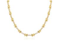 LHJHZDJC Collier Mode Femmes Croix Collier Ras de Cou esthétique Croix Couleur Or Cristal chaîne Collier Collier frappant Mode Bijoux Cadeaux