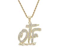LHJHZDJC Collier Mode Hommes OTF Pendentif Or Collier Hip Hop Style Bijoux avec Chaîne Corde Famille Cadeau Cadeaux Commémoratifs