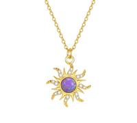 LHJHZDJC Collier Mode Unisexe Femmes Glissant Pierre De Naissance Collier Pendentif Cubique Or Réglable Bijoux Bijoux Cadeaux