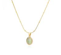 LHJHZDJC Collier Pierre de Mode Opale Collier Ovale pour Femmes Couleur Or Pendentif Pierre Ovale Mariage Esthétique Bijoux Mode Cadeau Cadeau