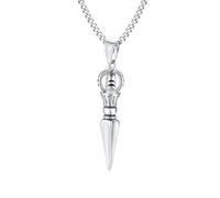LHJHZDJC Collier pour homme avec pendentif bouddhiste tibétain Vajrayana bouddhiste Vajra Dorje Dague Amulette Protection 61 cm Cadeau pour elle Pendentif en acier inoxydable