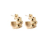 LHJHZDJC Collier pour homme en acier inoxydable Design de mode Boucles d'oreilles ondulées en forme de C pour homme et femme Boucles d'oreilles tendance Accessoires de tous les jours Cadeau
