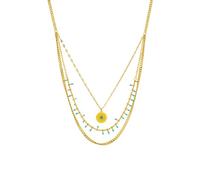 LHJHZDJC Collier pour homme et femme. Ce collier doré avec un pendentif à trois anneaux est adapté pour les femmes à porter et fait un excellent cadeau. Cadeau décontracté au quotidien