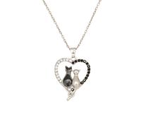 LHJHZDJC Collier pour homme et femme - Chat noir et blanc - Bijoux de fête, Noël, Saint-Valentin - Cadeau décontracté pour femme, maman, famille, amis, quotidien