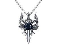 LHJHZDJC Collier pour homme et femme - Style gothique rétro - Avec pendentif en forme de croix de dragon - Style hip-hop - Personnalité tendance - Collier polyvalent - Accessoires de bijoux - Cadeau
