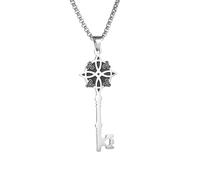 LHJHZDJC Collier pour homme, nœud de sorcière irlandais, nœud celtique, pendentif en forme de croix pour couple, amulette porte-bonheur, cadeau idéal pour elle, pendentif en acier inoxydable