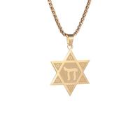 LHJHZDJC Collier pour homme, pendentif en forme d'étoile de David à six branches pour homme et femme, bijou populaire, meilleur cadeau pour elle, pendentif en acier inoxydable