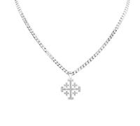 LHJHZDJC Collier ras du cou avec pendentif en forme de croix de Jérusalem gothique pour femme et homme - Collier ras du cou Hip Hop croisé - Bijoux streetwear pour homme et femme - Cadeau décontracté