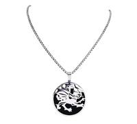 LHJHZDJC Collier tendance pour femme avec pendentif en forme de dragon - Couleur argentée - Symbole de Dracula - Bijoux - Accessoire streetwear pour homme et femme - Cadeau décontracté