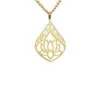 LHJHZDJC Collier tendance pour femme avec pendentifs en forme de fleur de lotus pour yoga, guérison, chakra, chaîne ras du cou, amulette, bijoux streetwear pour homme et femme, cadeau décontracté