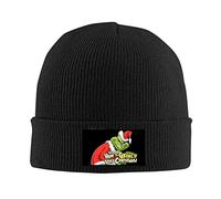 LHJHZDJC Comment Le Grinch a volé Noël Bonnet en Tricot Chaud d’Hiver Noir, Schwarz, Einheitsgröße Cadeau de Festival