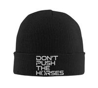 LHJHZDJC Don’t Push The Horses Drôle Tricoté Chapeaux Femmes Hommes Bonnet Automne Chapeau Acrylique Warm Cap Festival Cadeau