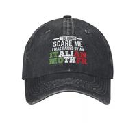 LHJHZDJC Élevé par Une Mère Italienne, Drapeau De L’Italie, Slogan Chapeau en Denim Casquette Légère Casquettes Femmes Casquette Hommes