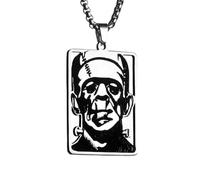 LHJHZDJC Frankenstein Collier avec pendentif creux en acier inoxydable pour femme