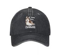 LHJHZDJC Husky sibérien, Je Vous entends... Ne Pas écouter, Halloween, Noël, Amoureux des Chiens, Casquette, Aventures en Plein air, Chapeau de Golf, Casquette de Baseball