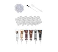 LHJHZDJC Kit de réparation pour cuir avec 6 couleurs, tubes de gel de réparation de 10,5 cm, palette de mélange et outils pour canapés, sièges de voiture et vestes, accessoire streetwear pour homme et