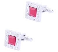 LHJHZDJC Paire de boutons de manchette carrés en acier inoxydable pour homme