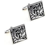 LHJHZDJC Paire de boutons de manchette en émail pour homme avec pendentif en forme de code-barres en acier inoxydable