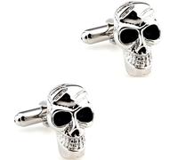 LHJHZDJC Paire de boutons de manchette en forme de tête de mort pour homme en acier inoxydable