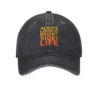 LHJHZDJC Toujours Regarder du Bon côté du Chapeau en Denim Respirant Design Cap Casquette de Baseball féminine Hommes