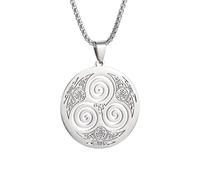 LHJHZDJC Trisklion Collier Trisklion en spirale avec pendentif en forme de nœud celtique pour homme et fille - Accessoire de rue pour homme et femme - Cadeau décontracté