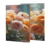 LHJKB 21,8 × 35,9 cm de belle couverture de livre imprimée bouquet de roses, couverture de journal en cuir durable unisexe, coque de carnet personnalisée.
