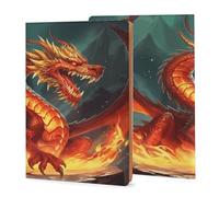 LHJKB 21,8 × 35,9 cm de couverture de livre imprimée du roi dragon dans le feu, couverture de journal en cuir durable unisexe, coque de carnet personnalisée.