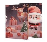 LHJKB 21,8 × 35,9 cm de couverture de livre imprimée mignonne vacances de Noël, couverture de journal en cuir durable unisexe, coque de carnet personnalisée.