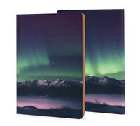 LHJKB 21,8 × 35,9 cm de couverture de livre imprimée nuit aurore du Nord, couverture de journal en cuir durable unisexe, coque de carnet personnalisée.