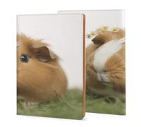 LHJKB Couverture de livre imprimée de cochon d'Inde de 21,8 × 35,9 cm, couverture de journal en cuir durable unisexe, coque de carnet personnalisée.