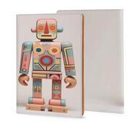 LHJKB Couverture de livre imprimée de figurines en bois de 21,8 × 35,9 cm, couverture de journal en cuir durable unisexe, coque de carnet personnalisée.