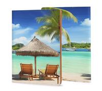 LHJKB Couverture de livre imprimée de vacances tropicales de 21,8 × 35,9 cm, couverture de journal en cuir durable unisexe, coque de carnet personnalisée.