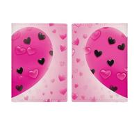 LHJKB Housse de protection pour passeport en matériau PU durable, motif cœur, housse de protection mignonne pour passeport pour femmes et hommes, housse de passeport résistante à l'usure, Cœur Amour,