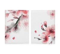 LHJKB Housse de protection pour passeport en polyuréthane durable, motif floral de cerisier aquarelle asiatique, housse de protection mignonne pour passeport pour femmes et hommes, housse de passeport