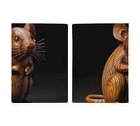 LHJKB Housse de protection pour passeport en polyuréthane durable, motif souris sculptée sur bois, housse de protection mignonne pour passeport pour femmes et hommes, housse de passeport résistante à