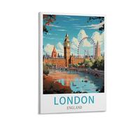 LHJOIUN Affiches de voyage vintage Londres Angleterre 30 x 45 cm - Impression sur toile d'art pour salon, chambre à coucher - Décoration murale moderne