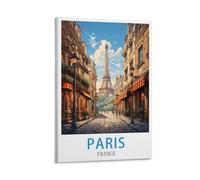 LHJOIUN Affiches de voyage vintage Paris France 40 x 60 cm Impression sur toile pour salon Chambre Décoration de la maison Art moderne