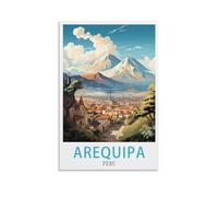 LHJOIUN Arequipa Affiche de voyage vintage du Pérou 30 x 45 cm Impression sur toile pour salon, chambre à coucher, décoration d'intérieur, art moderne
