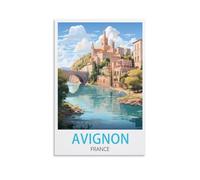 LHJOIUN Avignon France - Affiches de voyage vintage - Impression sur toile pour salon, chambre à coucher, décoration d'intérieur, art moderne (50 x 75 cm)