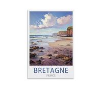 LHJOIUN Bretagne France - Affiches de voyage vintage - Impression sur toile pour salon, chambre à coucher, décoration d'intérieur, 20 x 30 cm